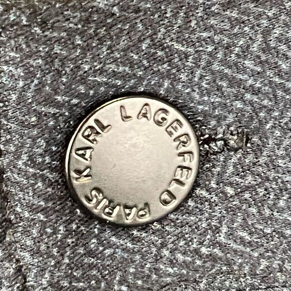 Karl Lagerfeld Dark Navy Twill Cigarette Leg Pants Size 12 - Picture 6 of 12